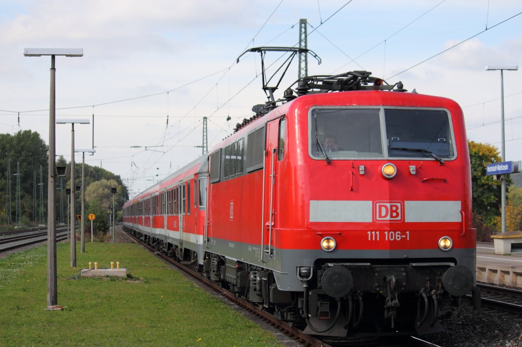 111 106-1 DB in Hochstadt/ Marktzeuln am 02.10.2012.