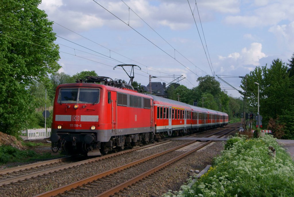 111 118-6 mit der RB 48 in Solingen am 12.05.2012