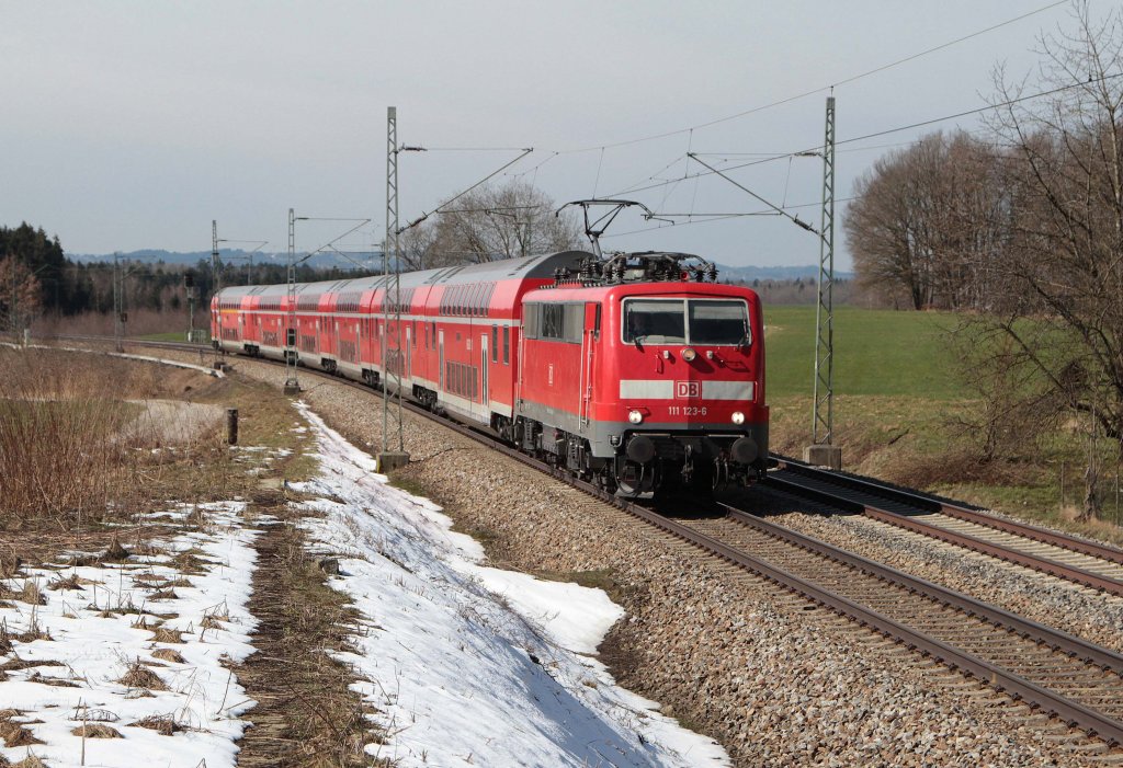 111 123 mit RE von Mnchen nach Salzburg bei bersee am 17.03.2013