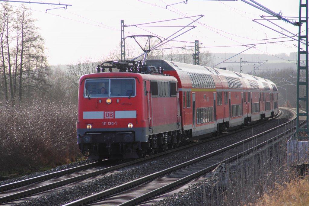 111 130-1 DB bei Staffelstein am 14.01.2011.