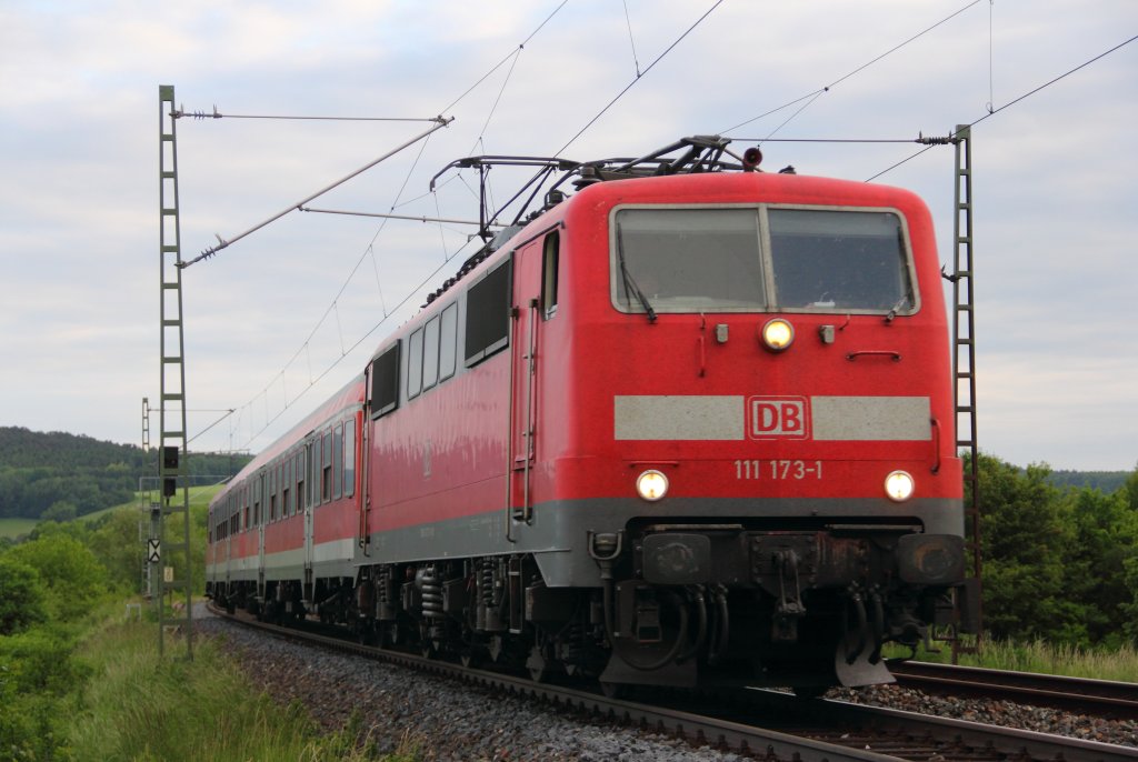 111 173-1 DB bei Horb am 04.06.2013.
