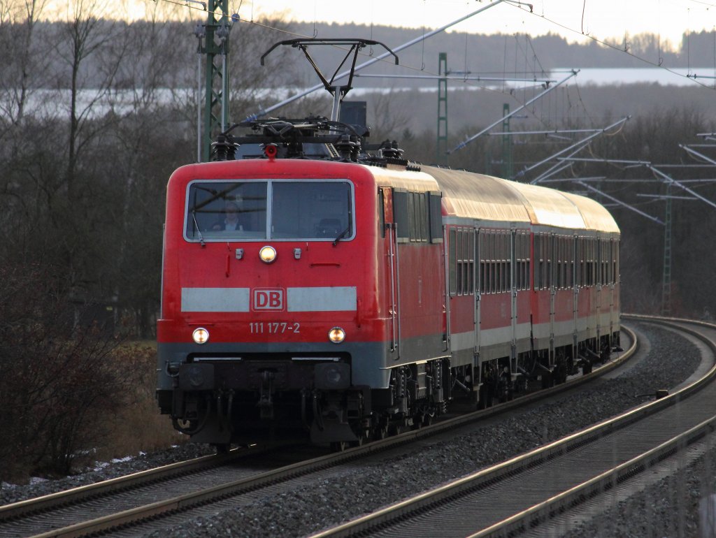 111 177-2 DB auf dem Weg nach Lichtenfels am 16.02.2012.