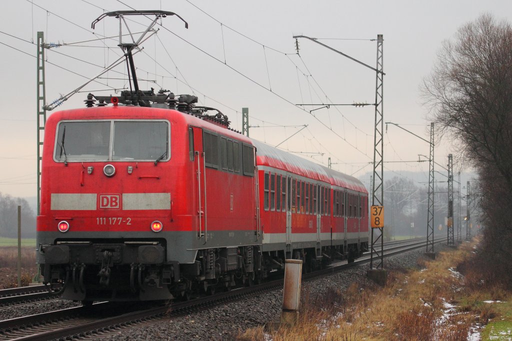 111 177-2 DB bei Trieb am 10.01.2013.