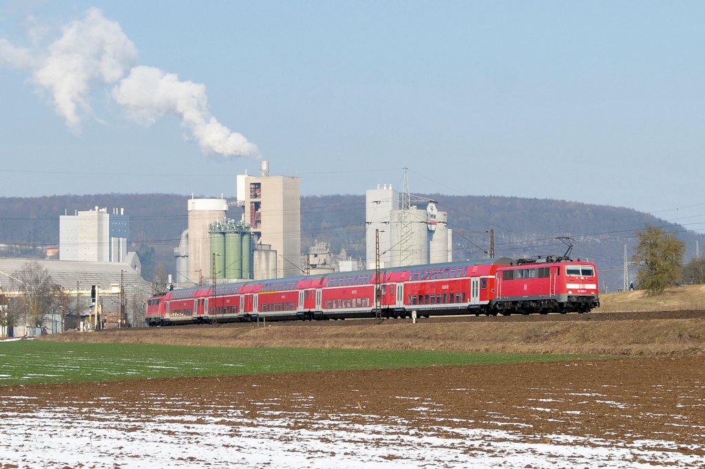 111 186 & 057 am 09.03.10 unterwegs nach W�rzburg bei Karlstadt/Main