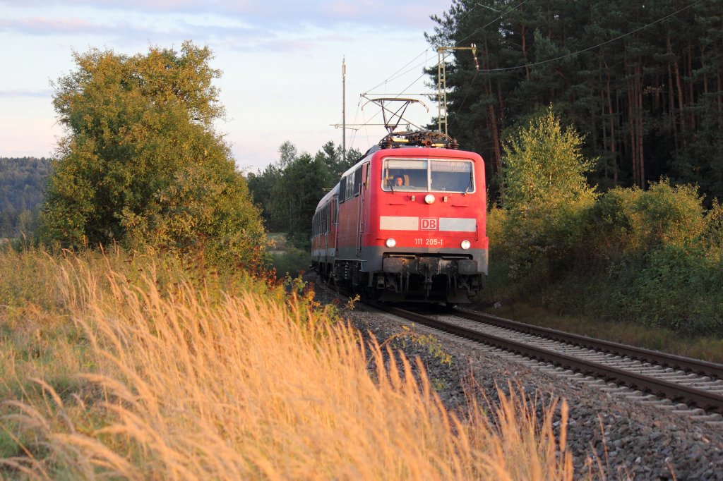 111 205-1 DB bei Ebersdorf am 28.09.2012.