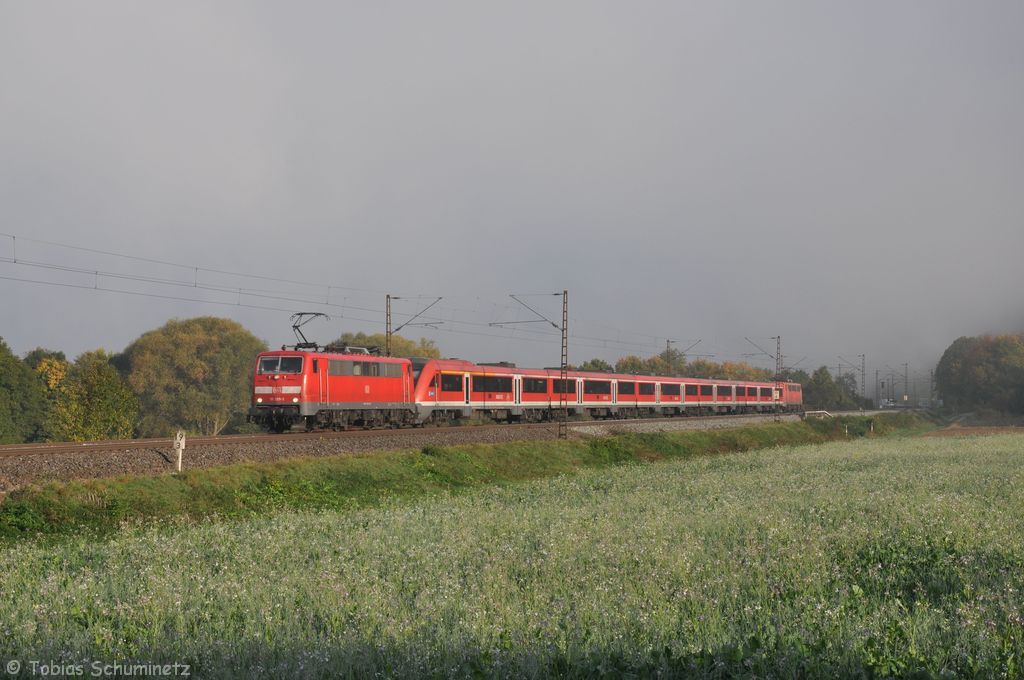 111 206 mit RE4603 am 11.10.2012 bei Himmelstadt