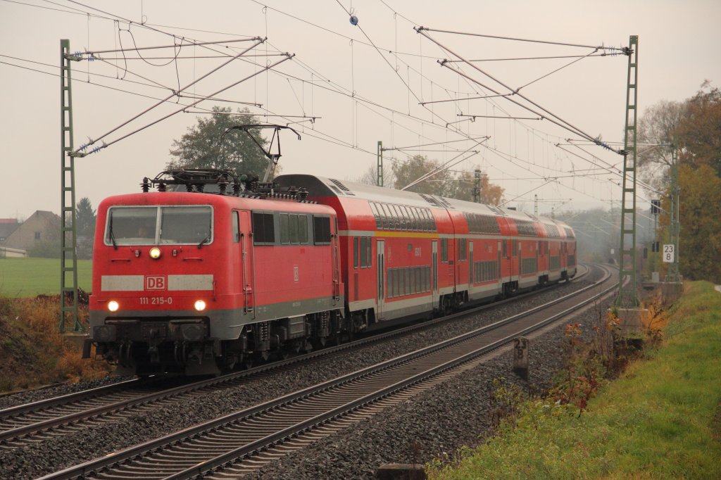 111 215-0 DB bei Staffelstein am 01.11.2012.