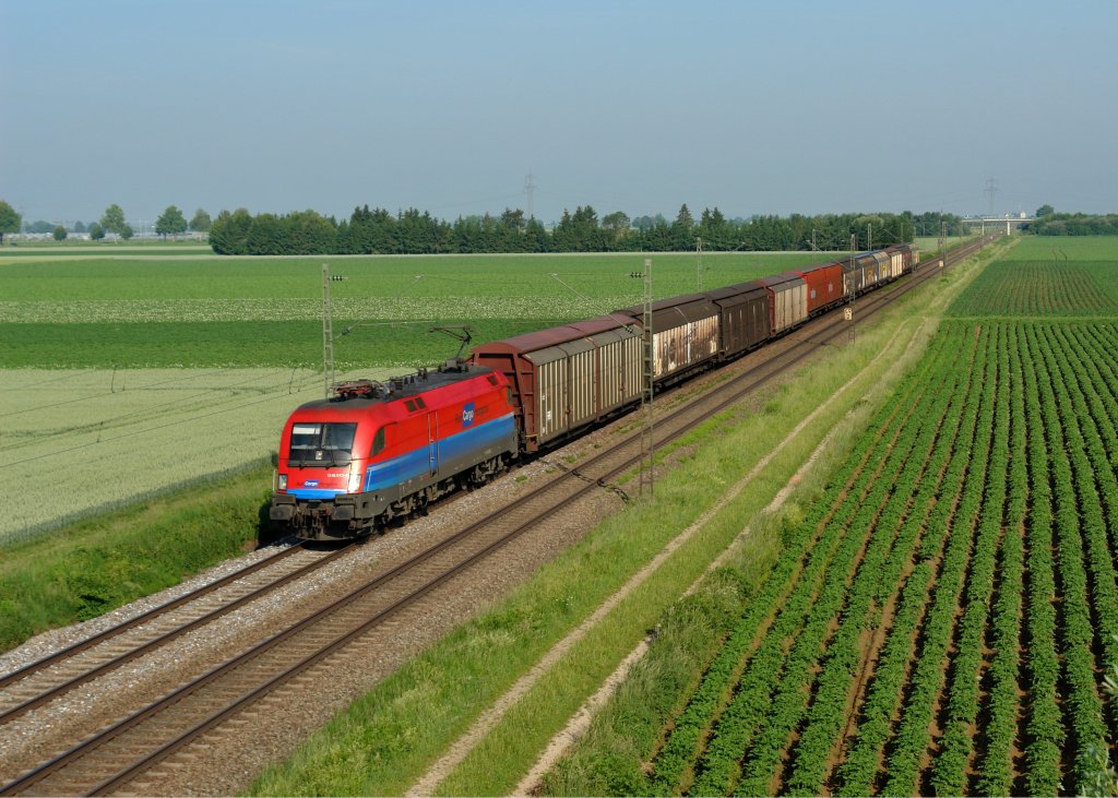 1116 013 mit dem Audizug von Ingolstadt Nord nach Gyr am 04.06.2011 unterwegs bei Stephansposching.