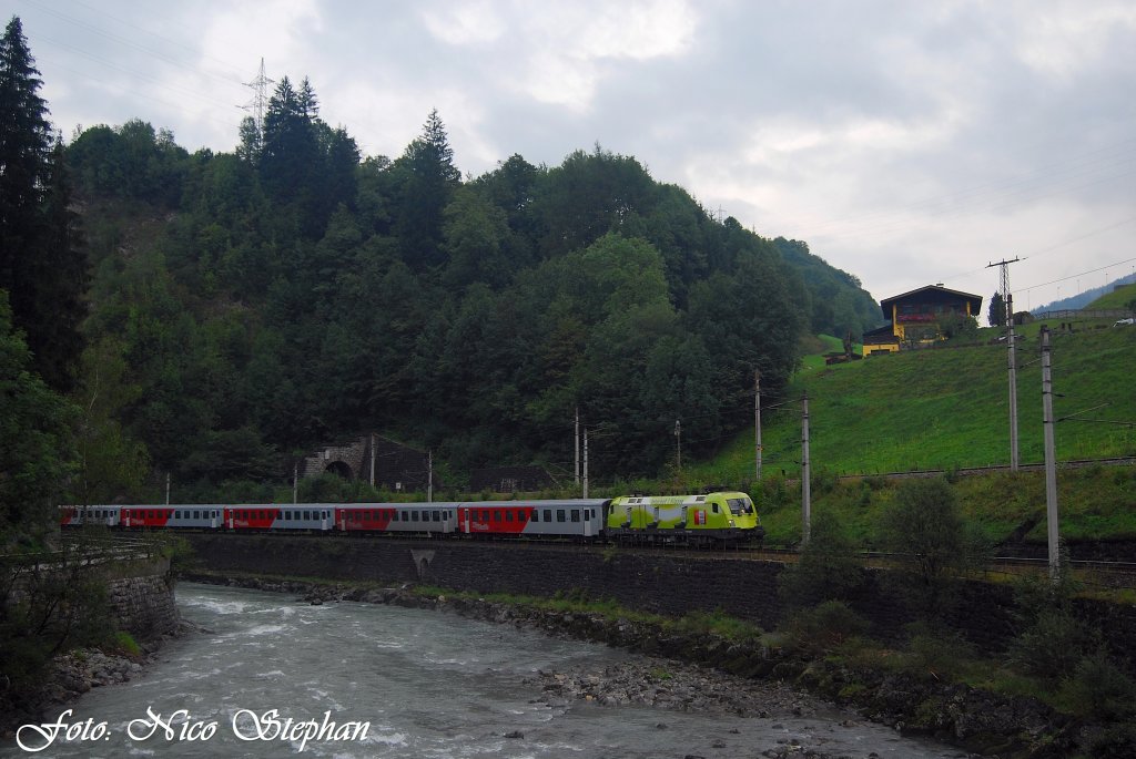 1116 033-0 mit REX 1552  Museum Tauernbahn  Salzburg Hbf. - Saalfelden,hier kurz vor Lend (sterreichurlaub 21.08.09)