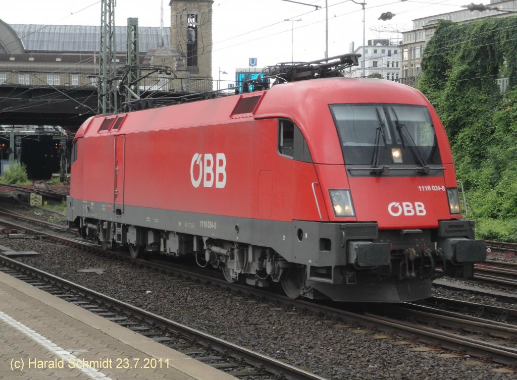 1116 034-8 am 23.7.2011, Hamburg-Hauptbahnhof