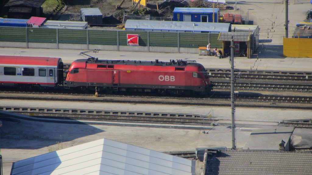 1116 040 mit OIC 869  Dommuseum Wien-Rudolf der Stifter  (Innsbruck Hbf-Wien Westbahnhof) in Brixlegg.(22.3.2012)