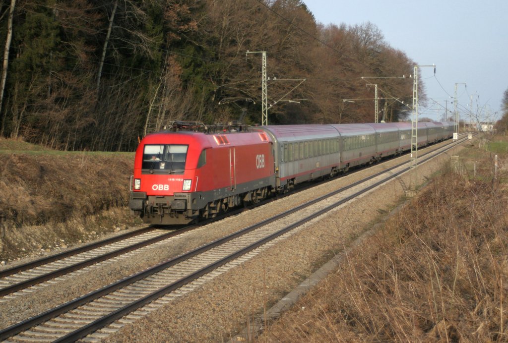 1116 116-3 Korridorzug OEC 869 Wien - Landeck bei Hufschlag am 25.03.2011