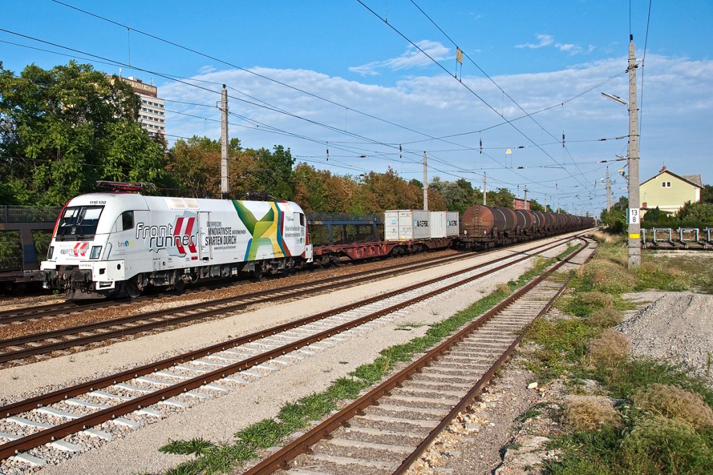 1116 130  frontrunner  kam am 12.08.2013 mit dem KGAG 42830 durch Wien Oberlaa.