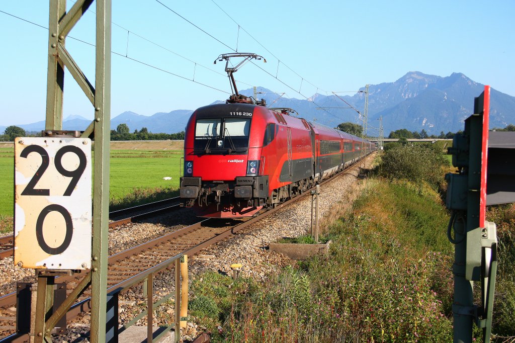 1116 230 im Abendlicht unterwegs nach Salzburg - Bernau - 09/09/2012