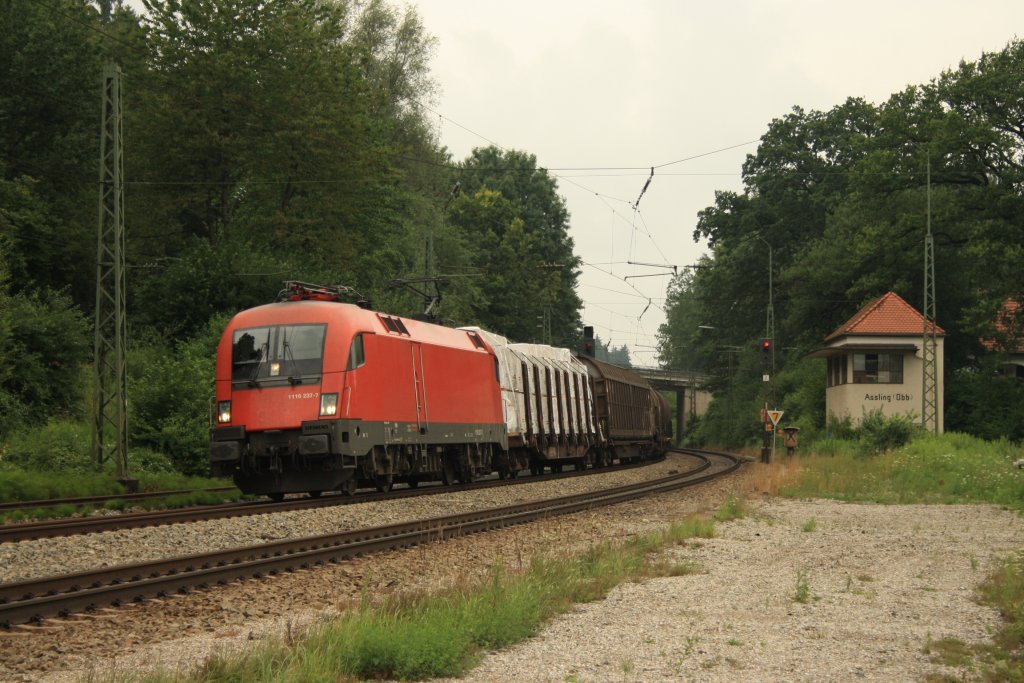 1116 238 mit einem Gterzug am 30.07.2010 in Aling.