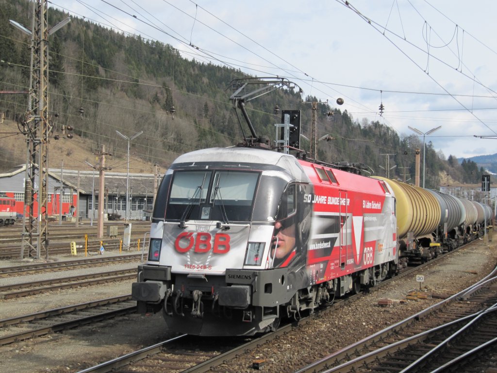 1116 246 leistet Stossdienst am Semmering am 22.03.2010 in Mrzzuschlag