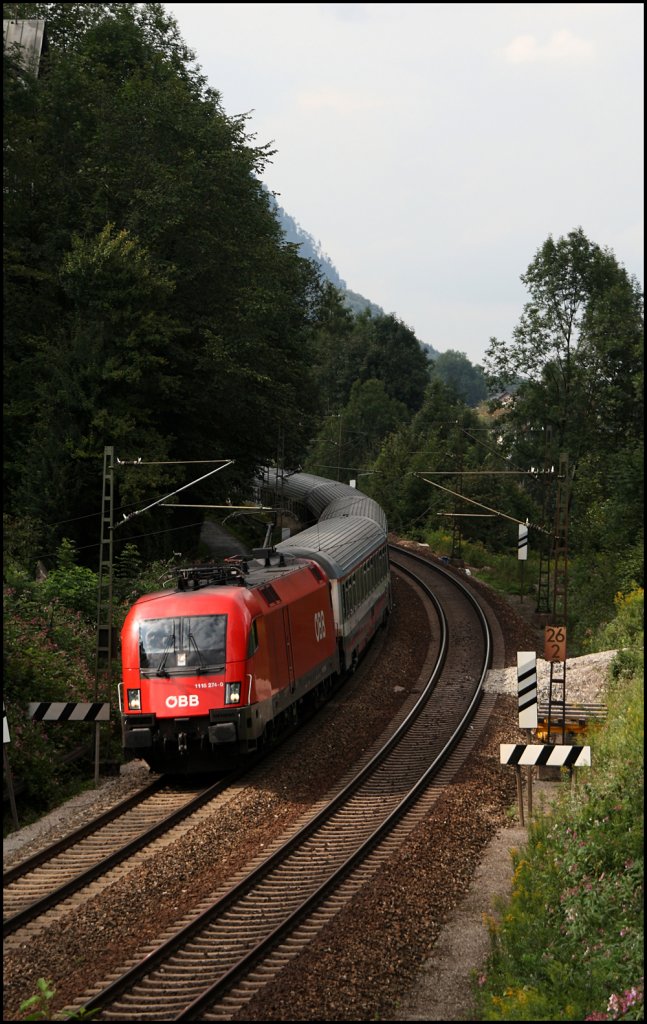 1116 274 hat bei Oberaudorf diesen IC am Haken. (11.08.2009)