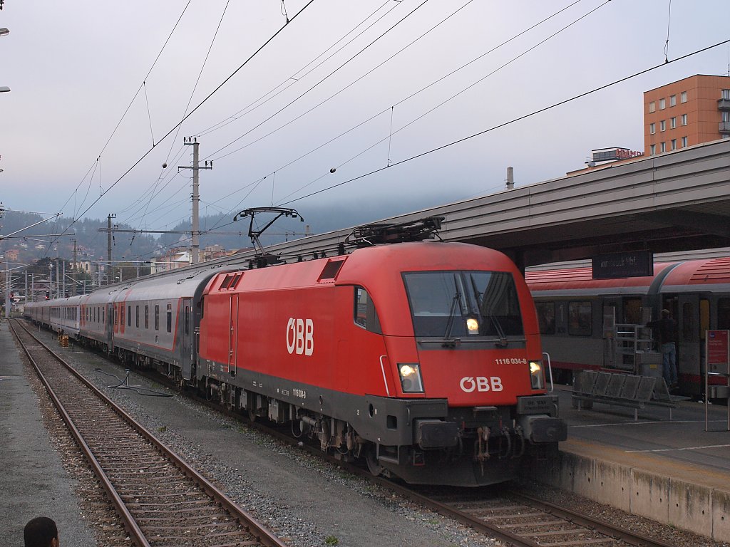 1116.034 D 13018  in Innsbruck Hbf 11.10.2010 