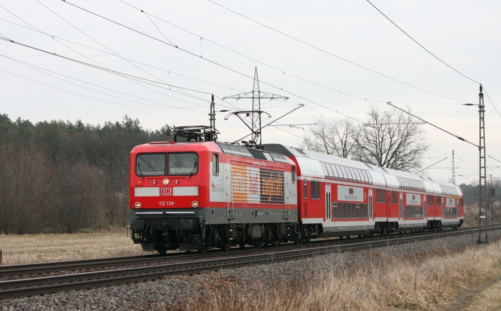 112 139 mit dem IRE Berlin Magdeburg auf dem sdl.Berliner Aussenring am 10.02.2011