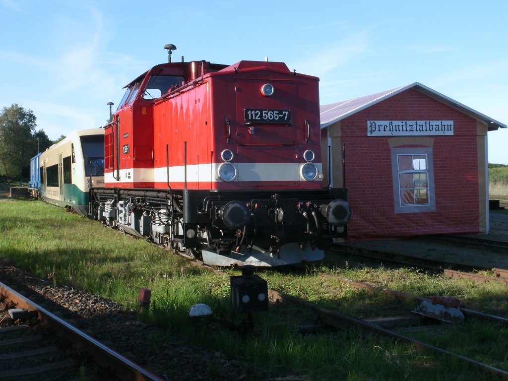 112 565 und der PRESS VT650 032,am 04.Juni 2011,in Putbus.