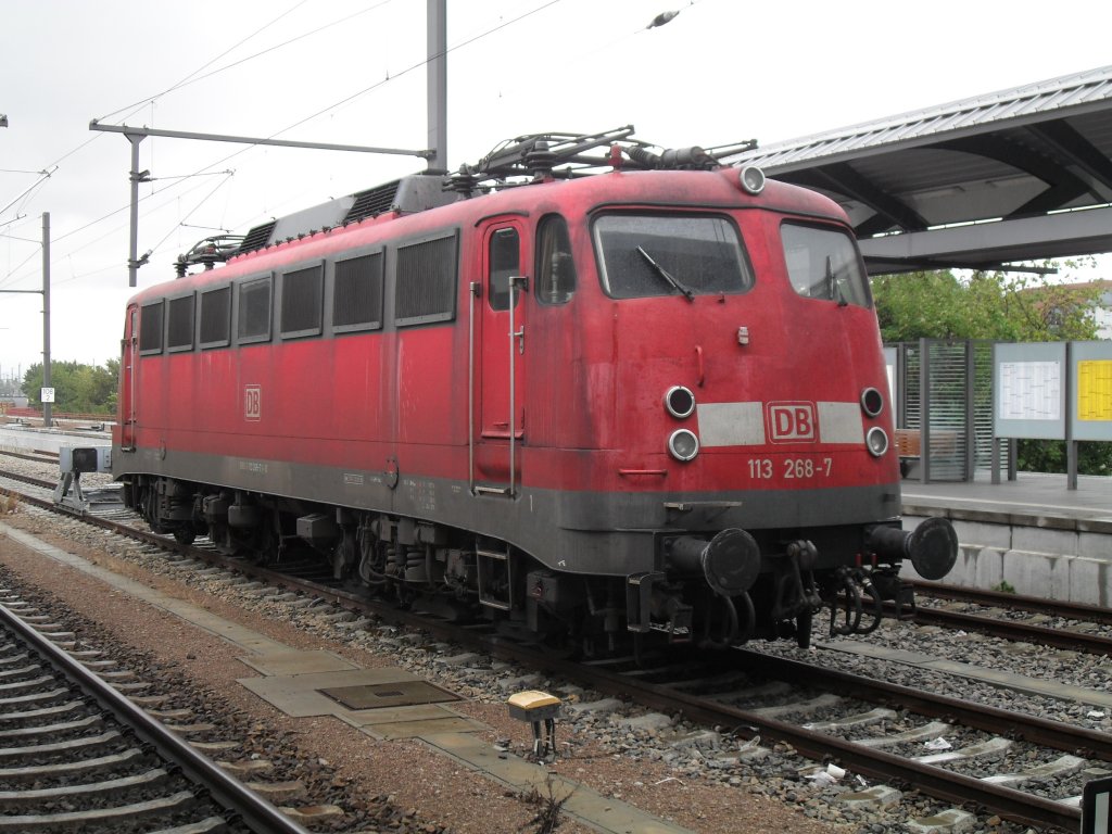 113 268-7 am 07.08.11 in Erfurt Hauptbahnhof abgestellt