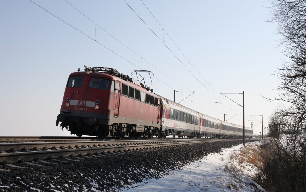 113 268-7 mit IC 280 bei Herrenberg 12.02.2012