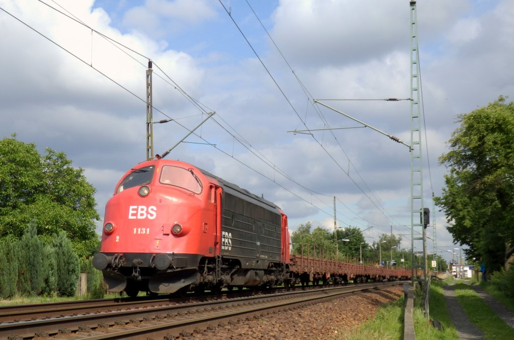 1131 der EBS durchfuhr am 14.06.12 mit ihrem Gterzug Dresden Stetzsch.