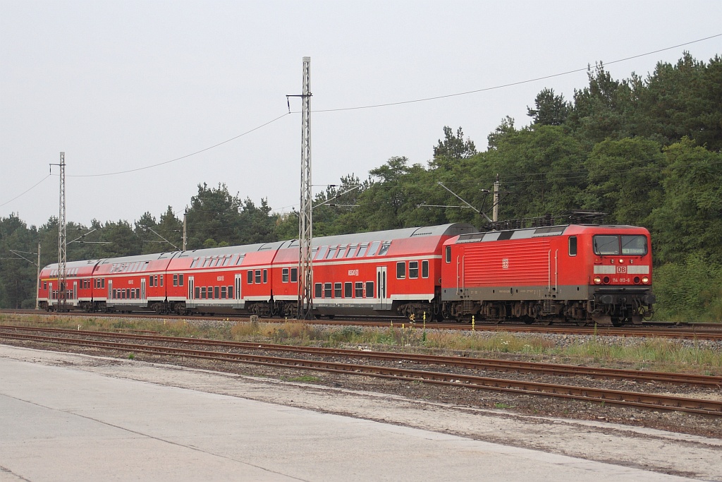 114 013 mit RE 3 am 07.10.2010 in Eberswalde auf dem Weg nach Elsterwerda