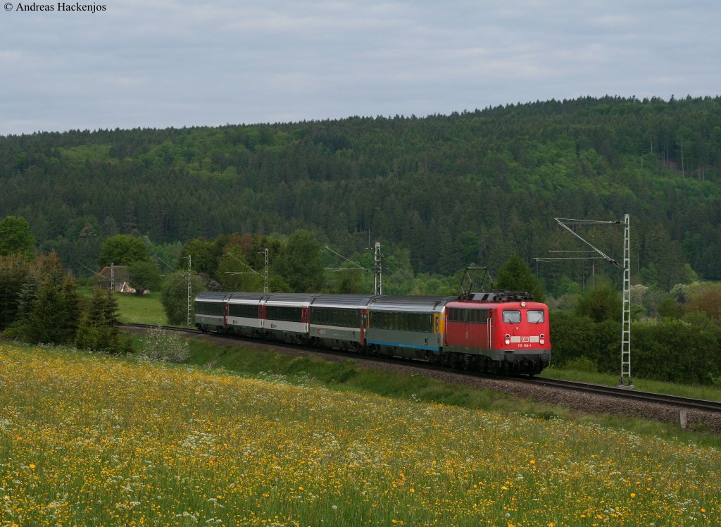115 166-1 mit dem IC 284 (Zrich HB-Stuttgart Hbf) bei Mhringen 28.5.10