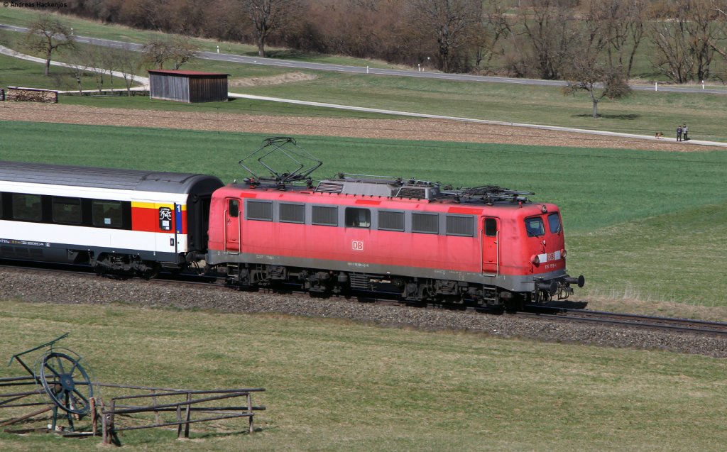 115 198-4 mit dem IC 280 (Zrich HB-Stuttgart Hbf) bei Mhringen 1.4.12