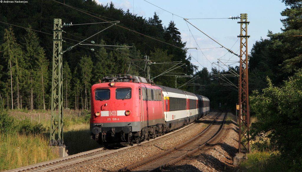115 198-4 mit dem IC 182 (Zrich HB-Frankfurt(Main) Hbf) bei Hattingen 22.7.12