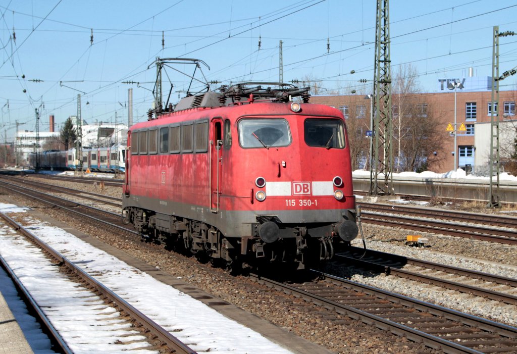 115 350-1 bei der Durchfahrt Mnchen - Heimeranplatz am 05.03.2013