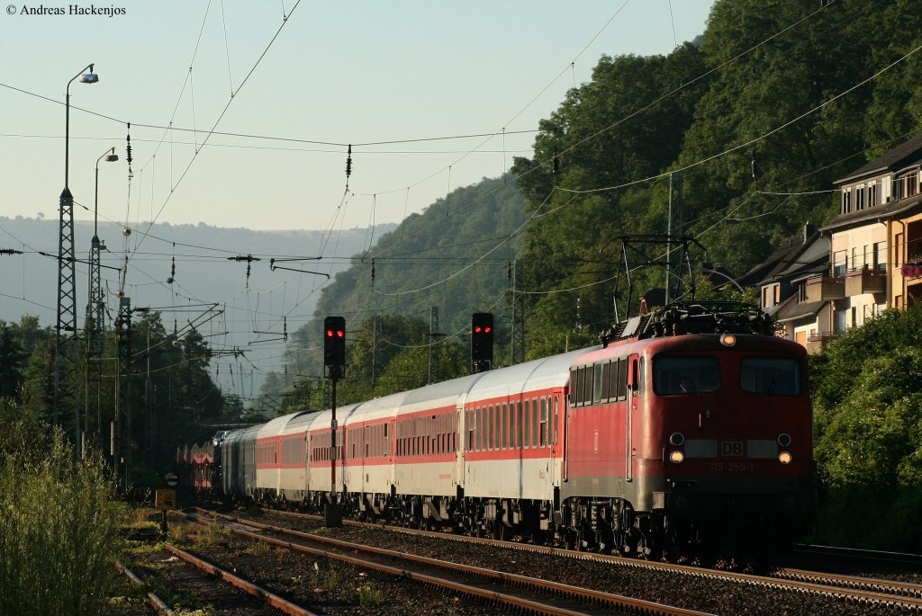 115 350-1 mit dem AZ ????  in Oberwesel 20.7.10