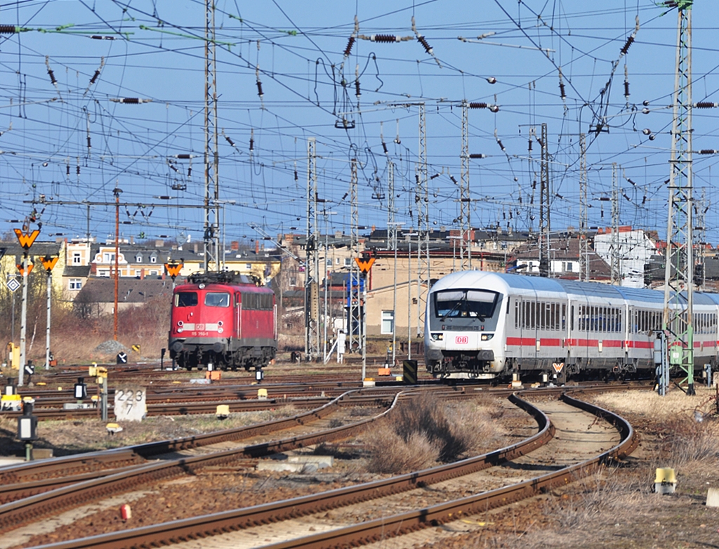 115 350 beim Schnheitsschlaf im Bf Stralsund am 01.04.2010