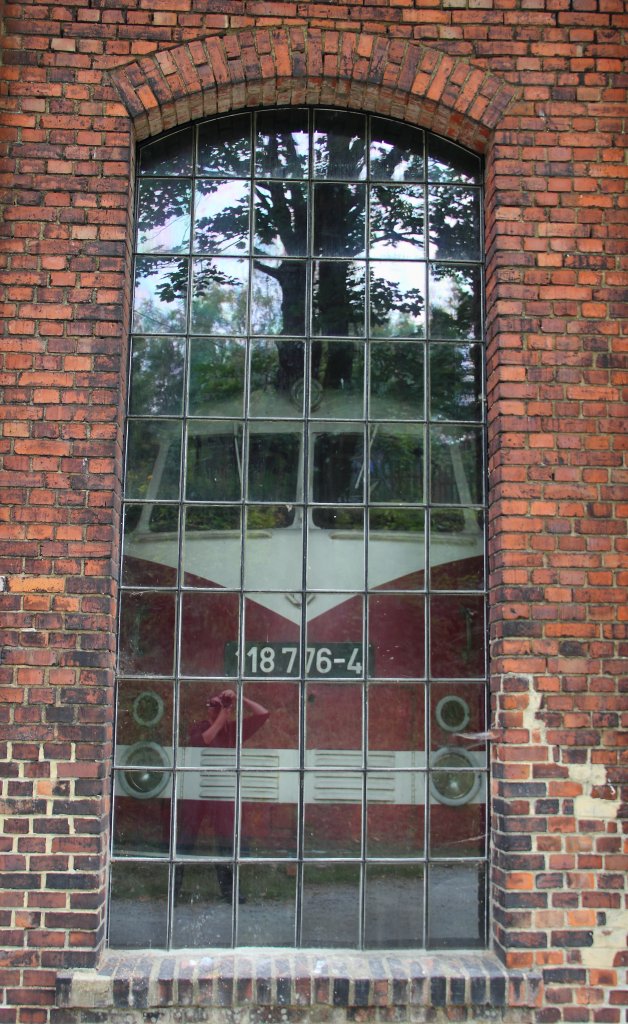 118 776-4  schaut zum Fenster raus  in Schwarzenberg am 12.08.2012.