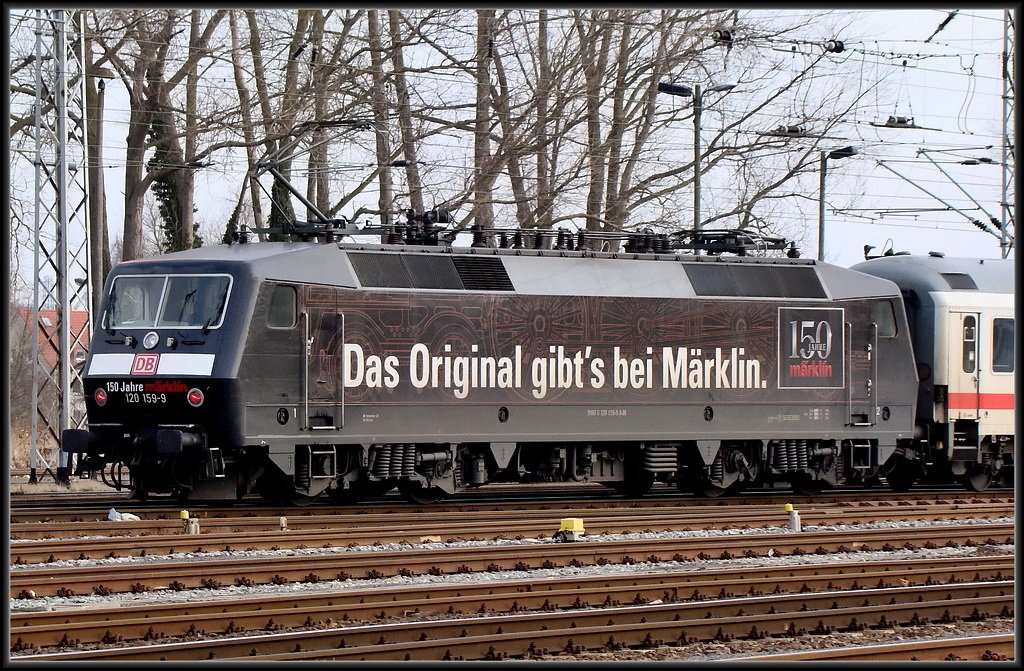 120 159-9 -M�rklin- im Hbf Stralsund  am 01.03.09 