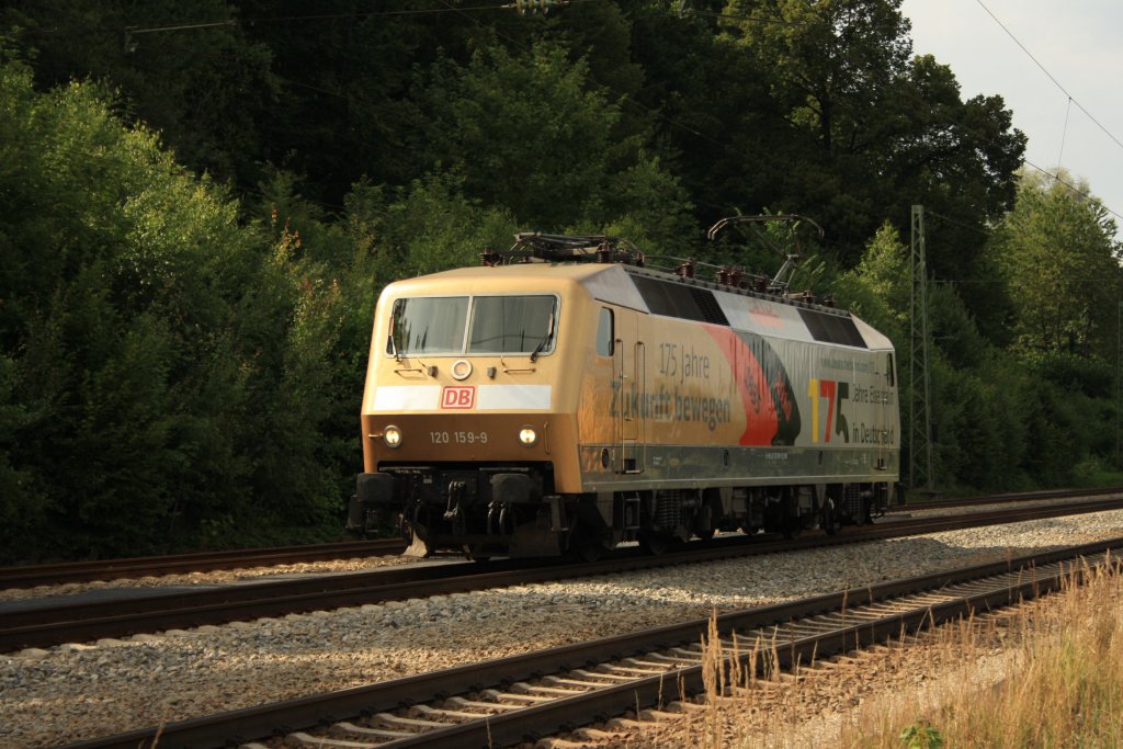 120 159 fuhr solo von M�nchen nach Salzburg zu einer Lokausstellung am 30.07.2010 in A�lingen