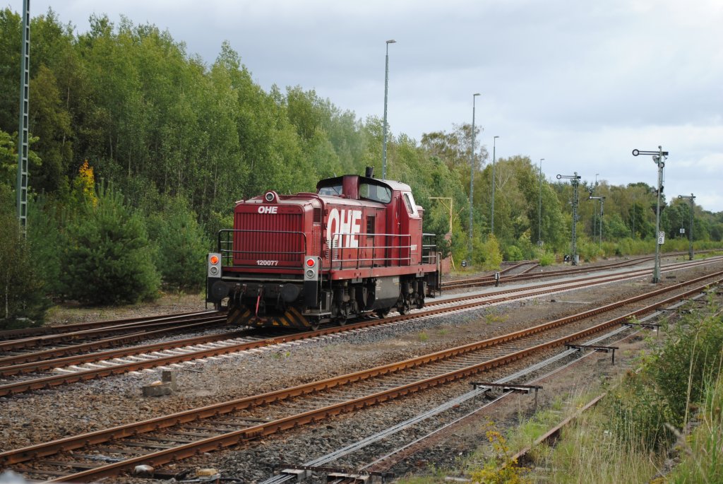 120077 der Ohe auf einer Solofahrt nach Celle ,kurz hinterm Munsteraner Stellwerk !(Nachschuss)