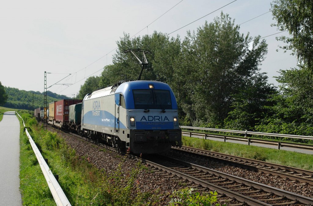 1216 920 mit einem Containerzug Richtung sterreich am 28.06.2012 unterwegs bei Hausbach.