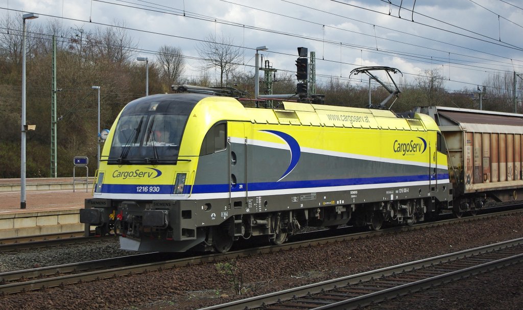 1216 930 der CargoServ mit Gz in Fahrtrichtung Norden in Kassel Wilhelmshhe. Aufgenommen am 05.04.2010.