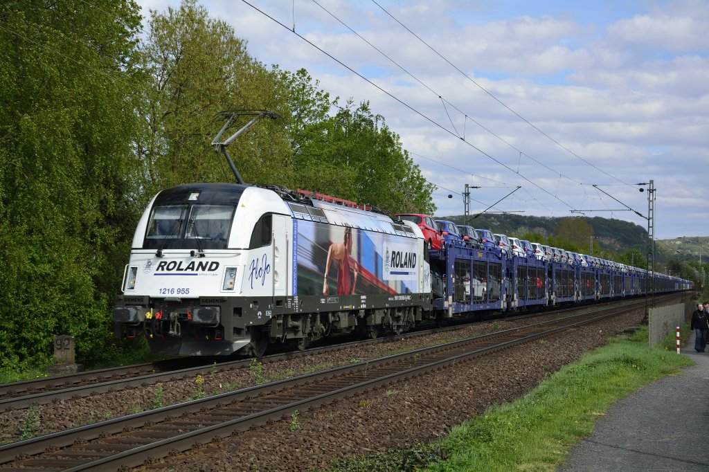 1216 955 (Roland) bei der Einfahrt nach Bonn-Beuel auf dem Weg in den Norden am 29.04.13!