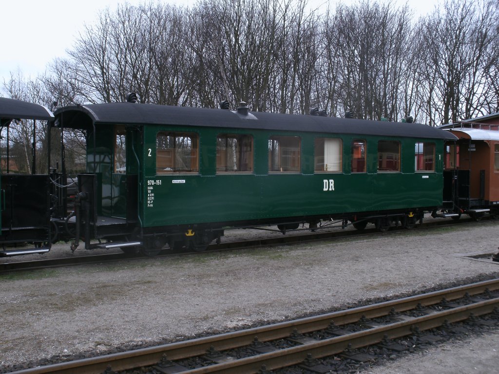 1./2.Klassewagen KAB4 970-151,am 30.Mrz 2012,in Putbus.