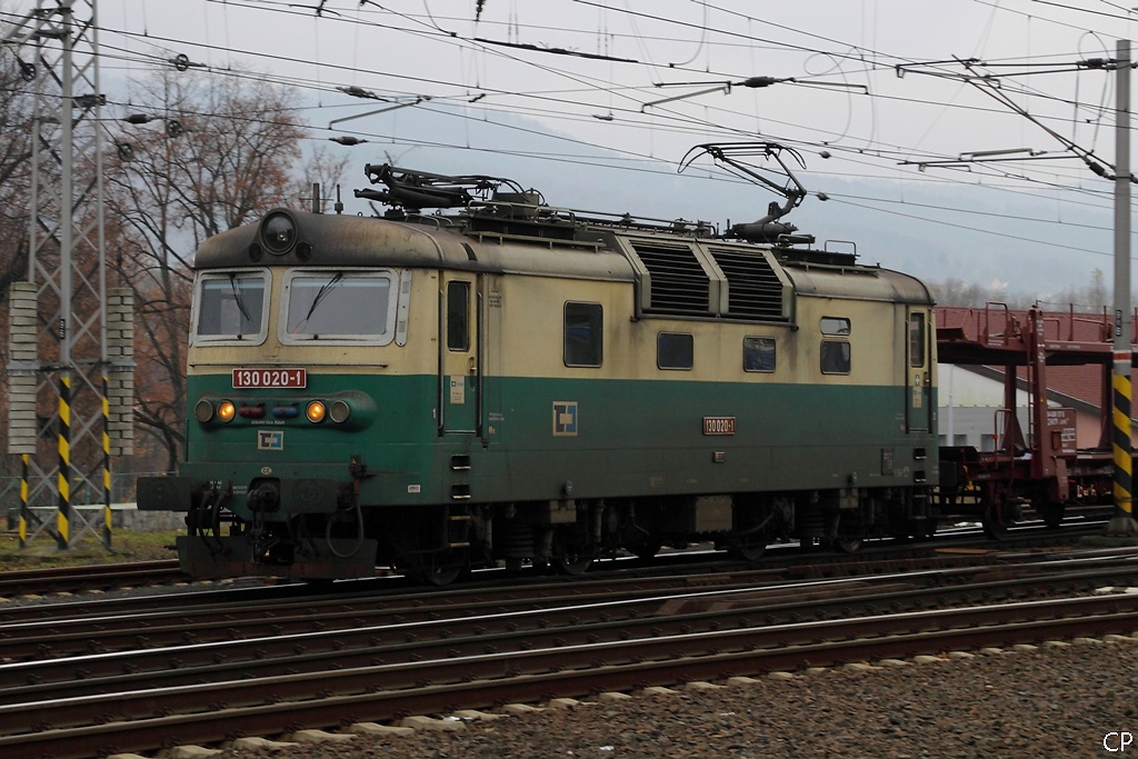 130 020-1 durchfhrt mit einem Gterzug den Bahnhof Decin hl.n. (20.11.2010)