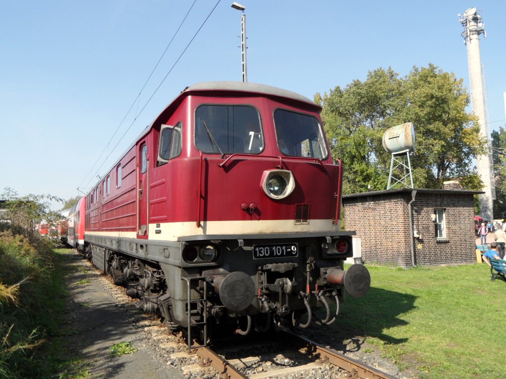 130 101 war auch in diesem Jahr bei den Bahnaktionstagen im Betriebshof Lutherstadt- Wittenberg ausgestellt, 24.09.2011