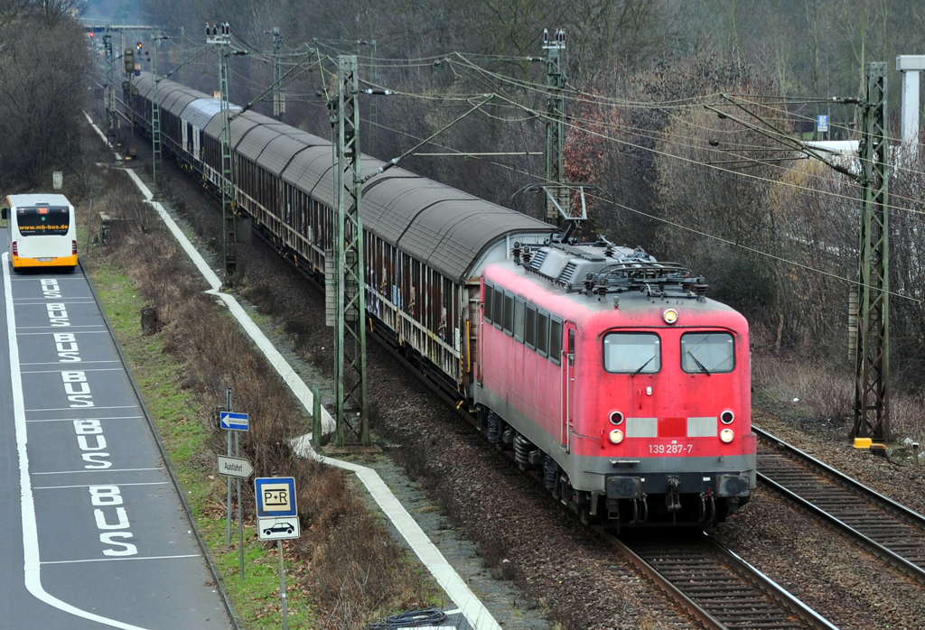 139 287-7 Gterzug durch Bad Honnef - 07.03.2012