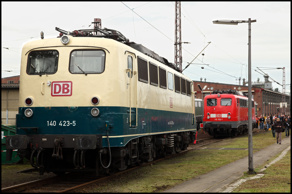 140 423 (9180 6140 423-5 D-DB) ist die letze Maschine ihrer Baureihe die in Ozeanblau/Beige unterwegs ist.