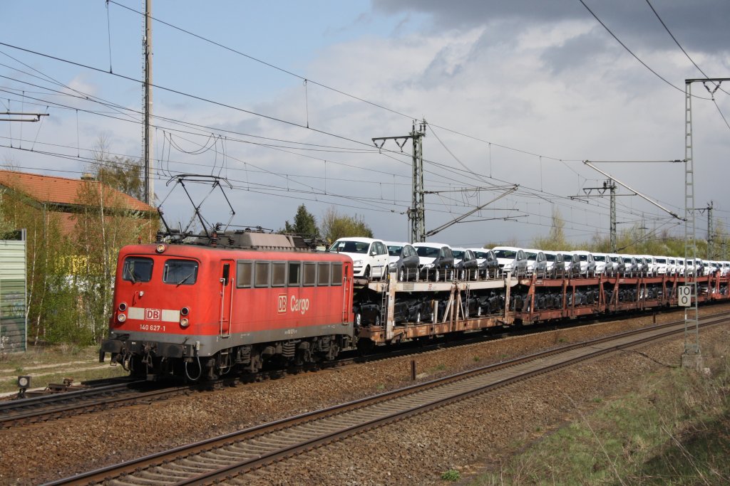 140 627 mit dem Fallerslebener Gterzug in Braunschweig Weddel am 21.03.2010