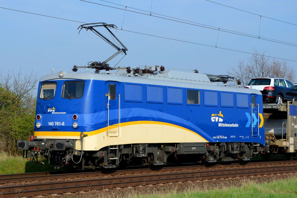 140 761-6 evb Mittelweserbahn am 25.04.2013 bei Woltorf