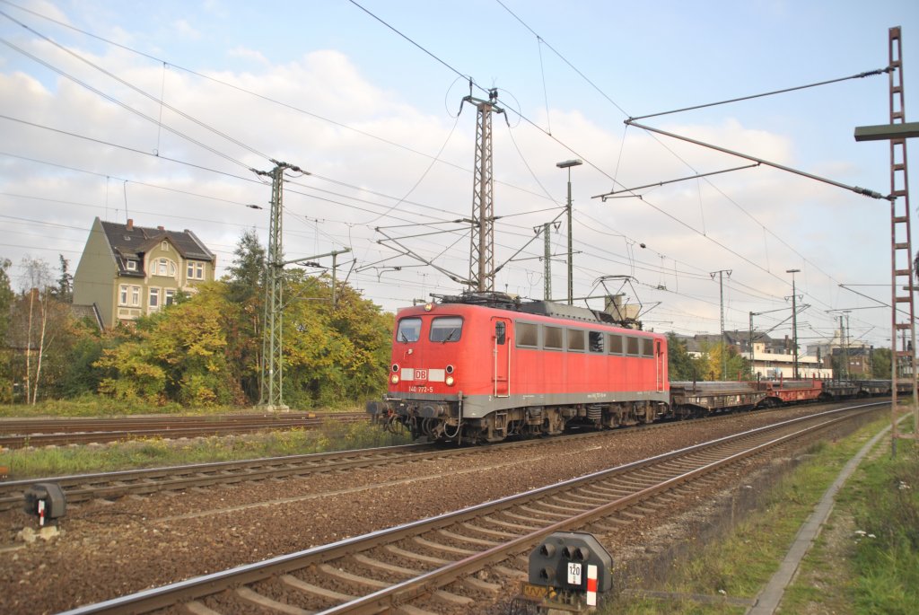 140 772-5, mit Stahlplattemganzug in Lehrte am 12.10.2010