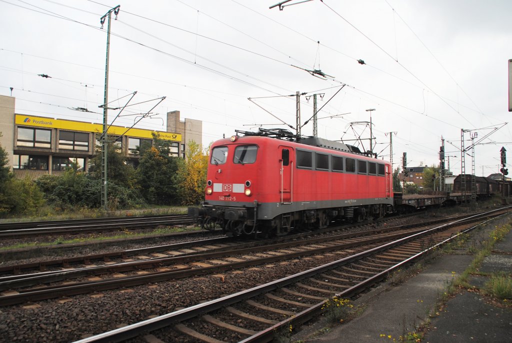 140 772-5, wieder mal in Lehrte mit Gterzug unterwegst am 17.10.2010.